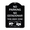 Signmission No Parking No Estacionar Tow Away Zone W/ Graphic Heavy-Gauge Alum Sign, 24" x 18", BW-1824-23804 A-DES-BW-1824-23804 - alternate 1